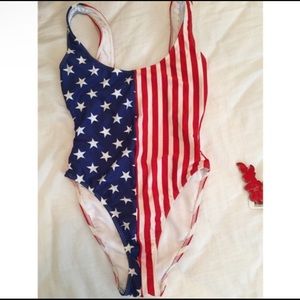 American flag one piece swim small